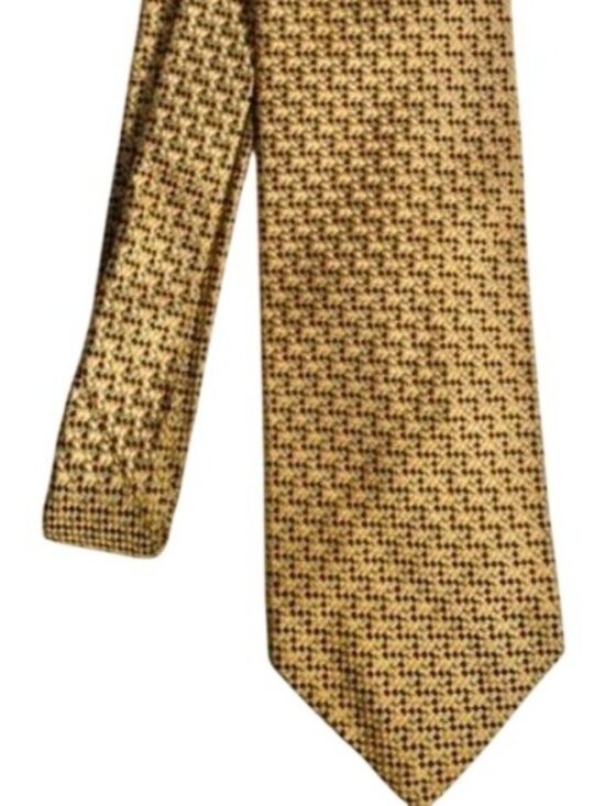 Dior Other - CHRISTIAN DIOR 100% Italian Silk Men's Tie in yellows greens cream and black